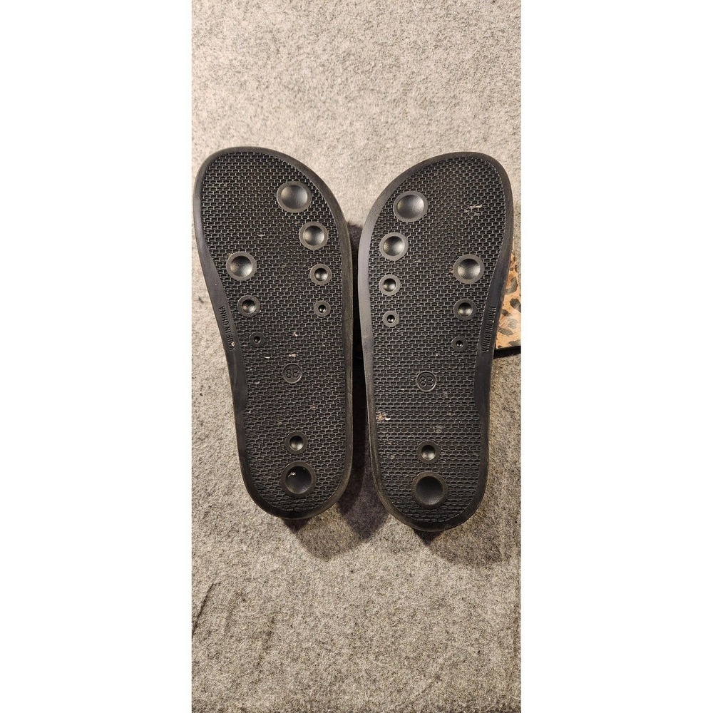 Lucky Brand Sandals Shoes Womens Size 8 Brown Leopard Slide Comfort Flat Slip On - Picture 6 of 7